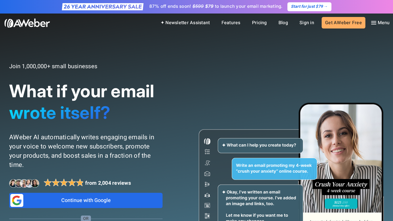 Programme d'affiliation AWeber