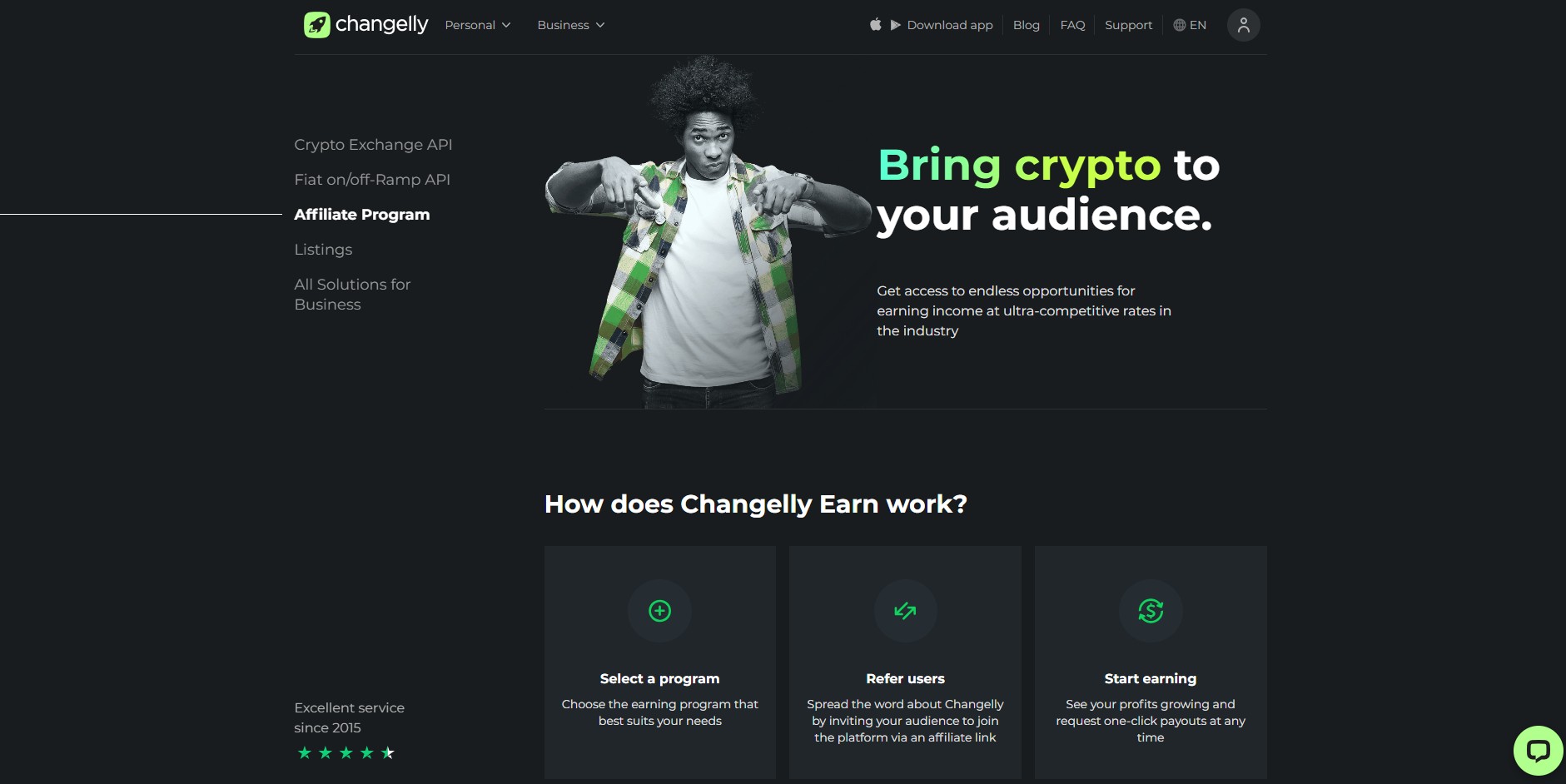 Programme d'affiliation Changelly