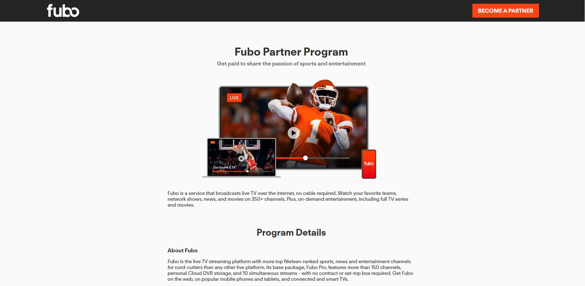 Programme d'affiliation fuboTV