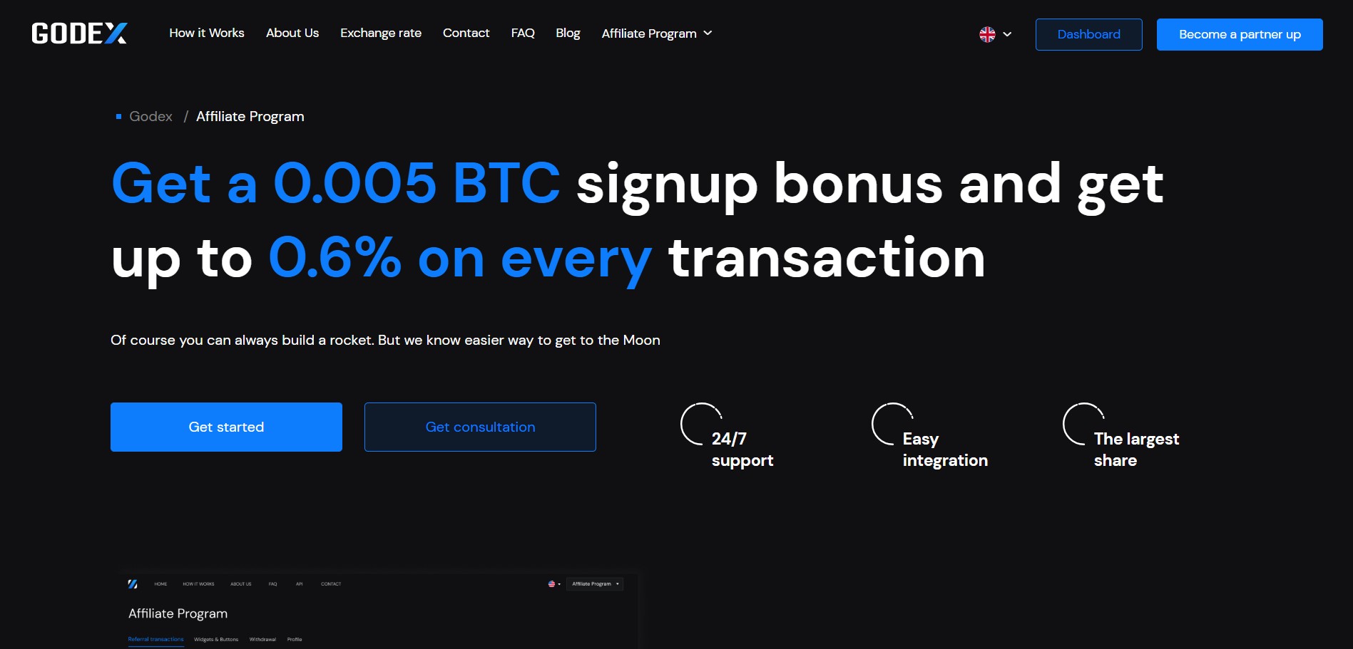 Programme d'affiliation Godex Crypto