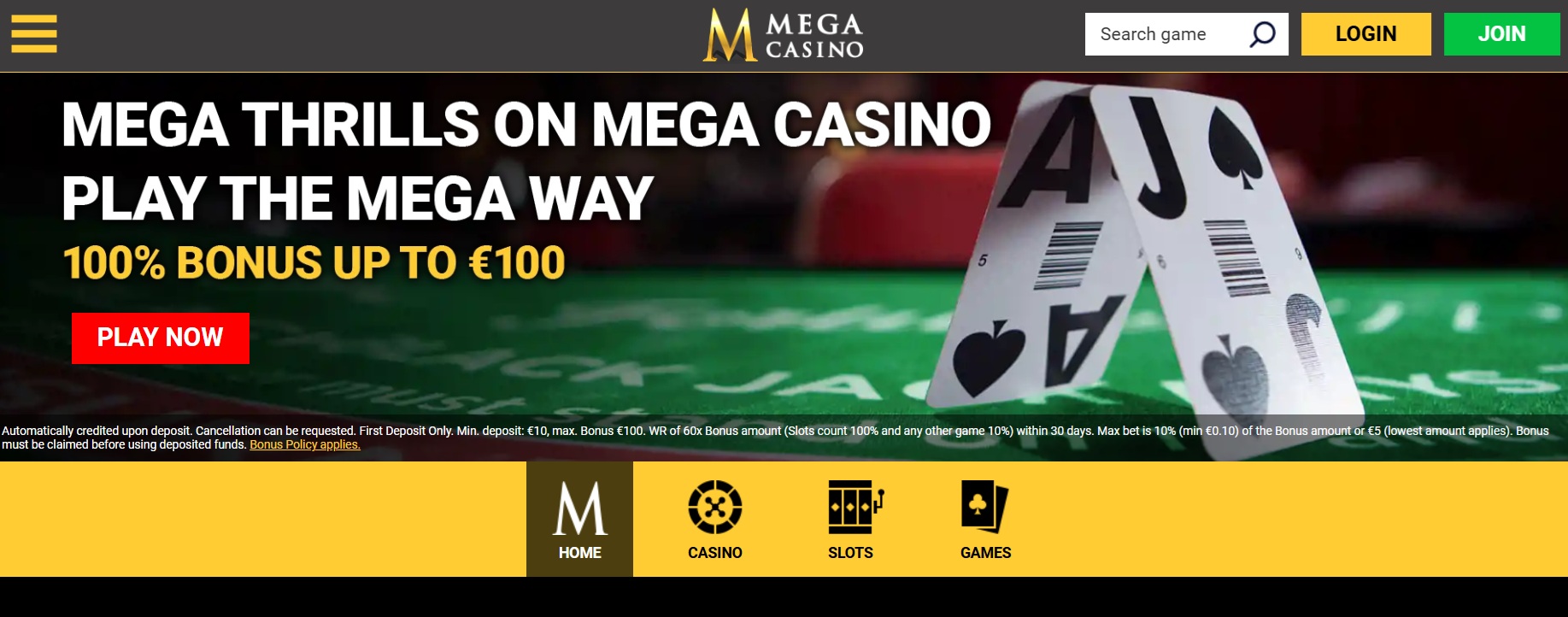 Programme d'affiliation Mega Casino