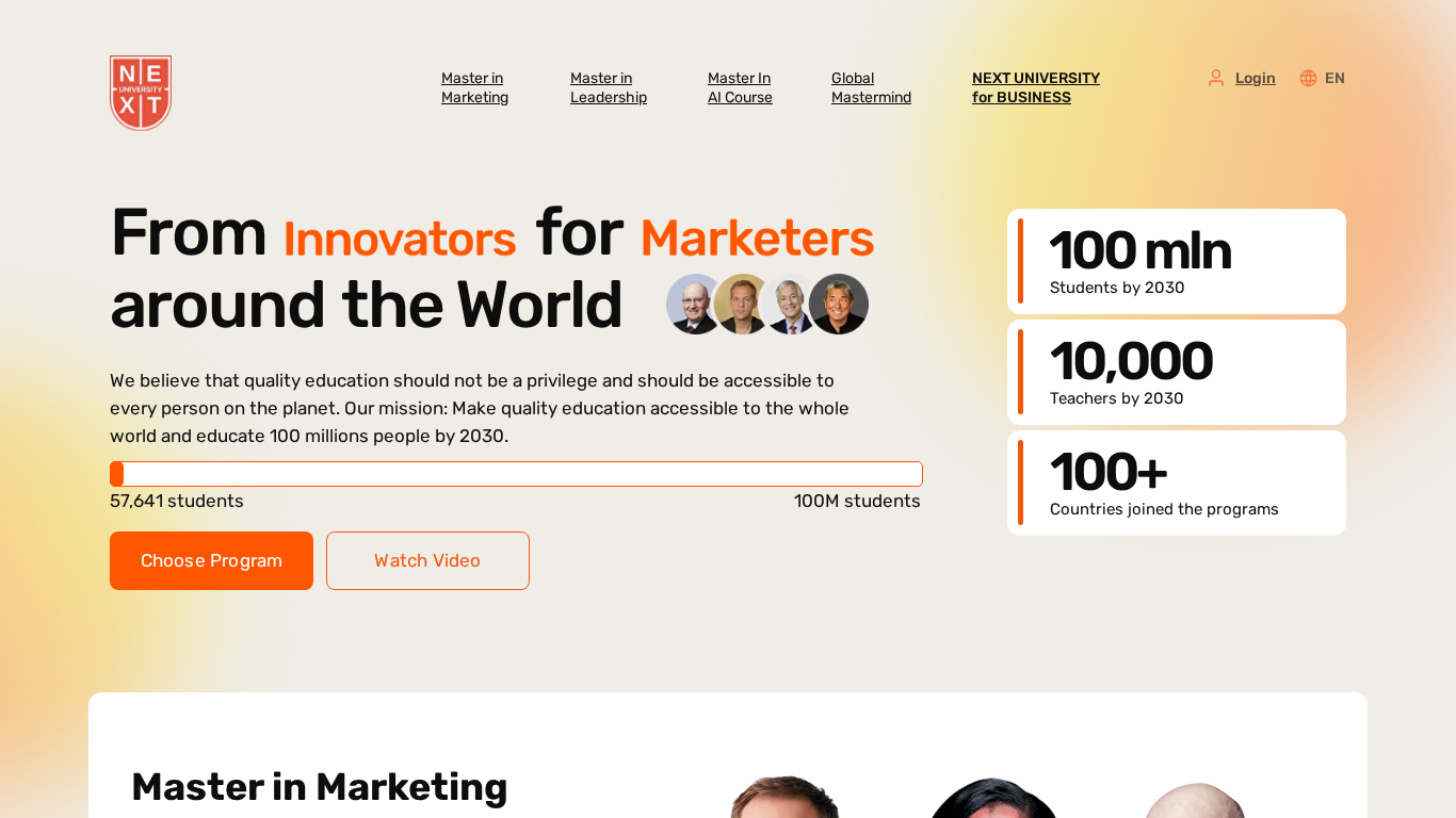 Programme d'affiliation NEXT University