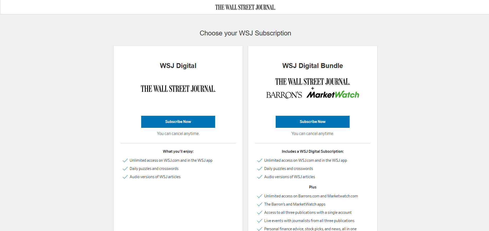 Programme d'affiliation The Wall Street Journal