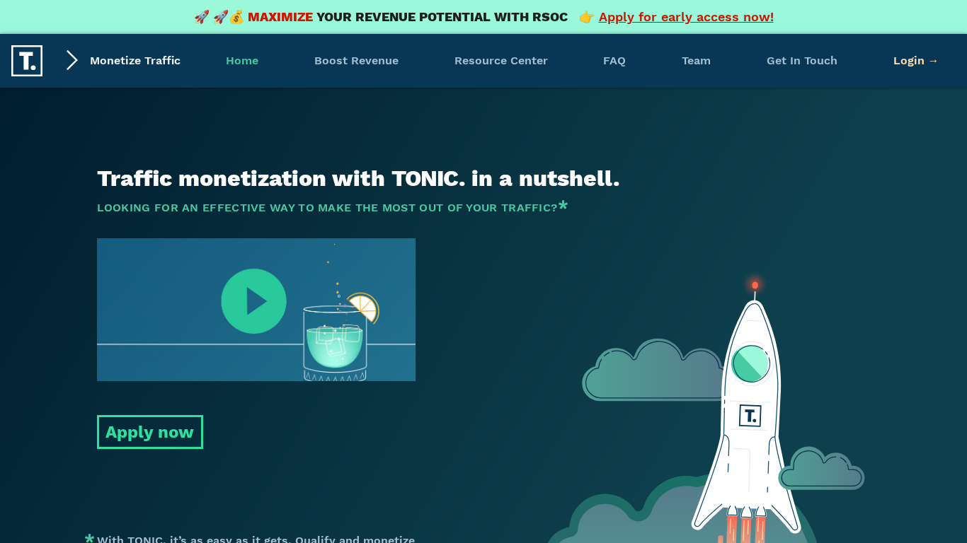 Programme d'affiliation Tonic Ads