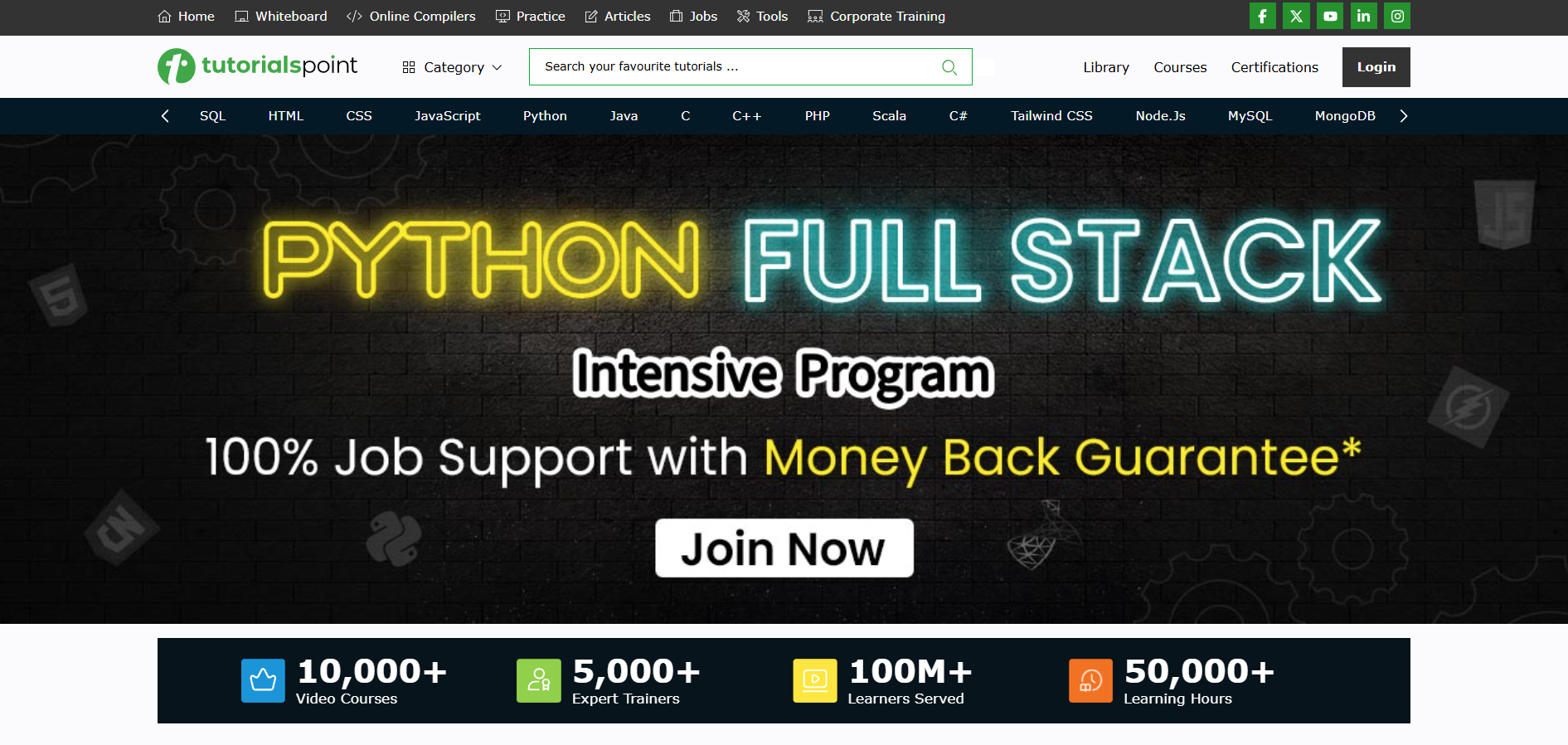 Programme d'affiliation Tutorials Point