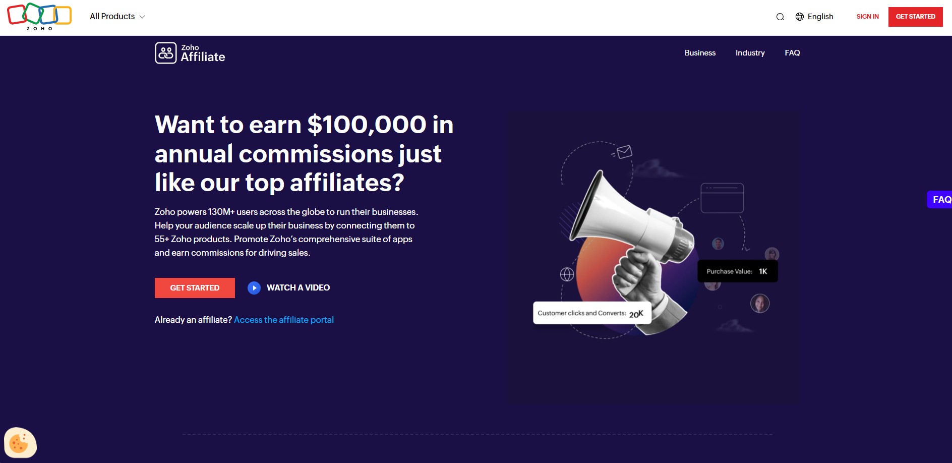 Programme d'affiliation Zoho