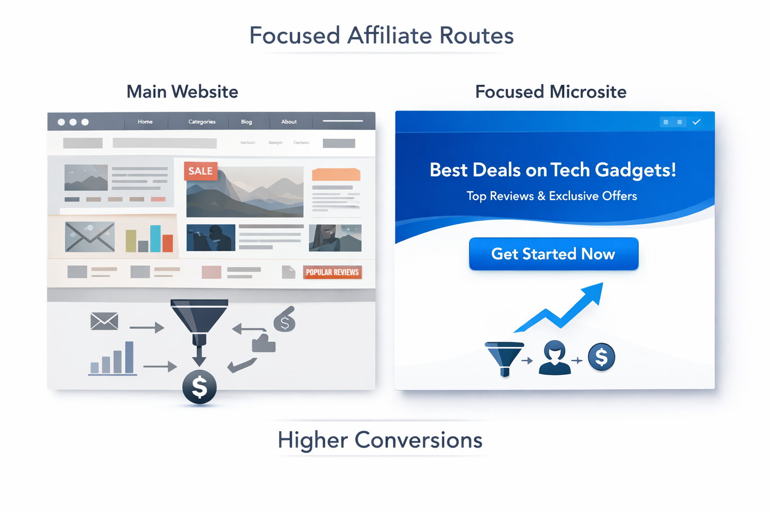 Microsites dans le marketing d'affiliation : boostez les conversions et réduisez les fuites