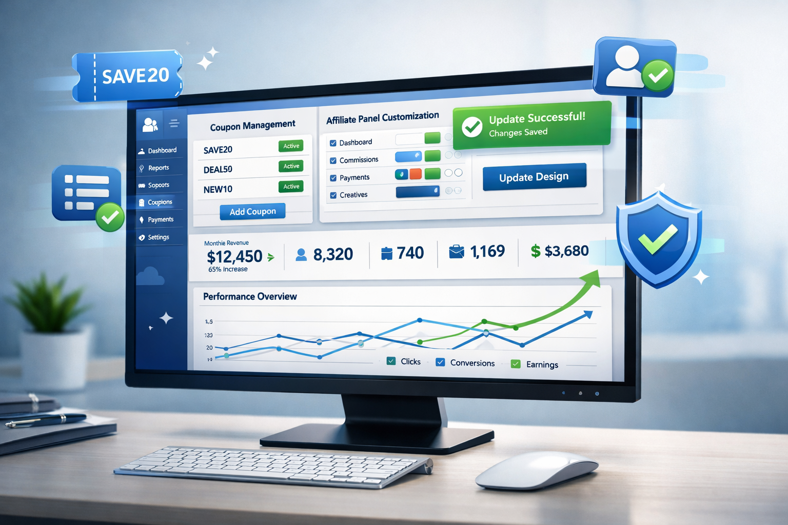 Corrections de bugs PostAffiliatePro : Attribution de coupons et améliorations du panneau d'affilié