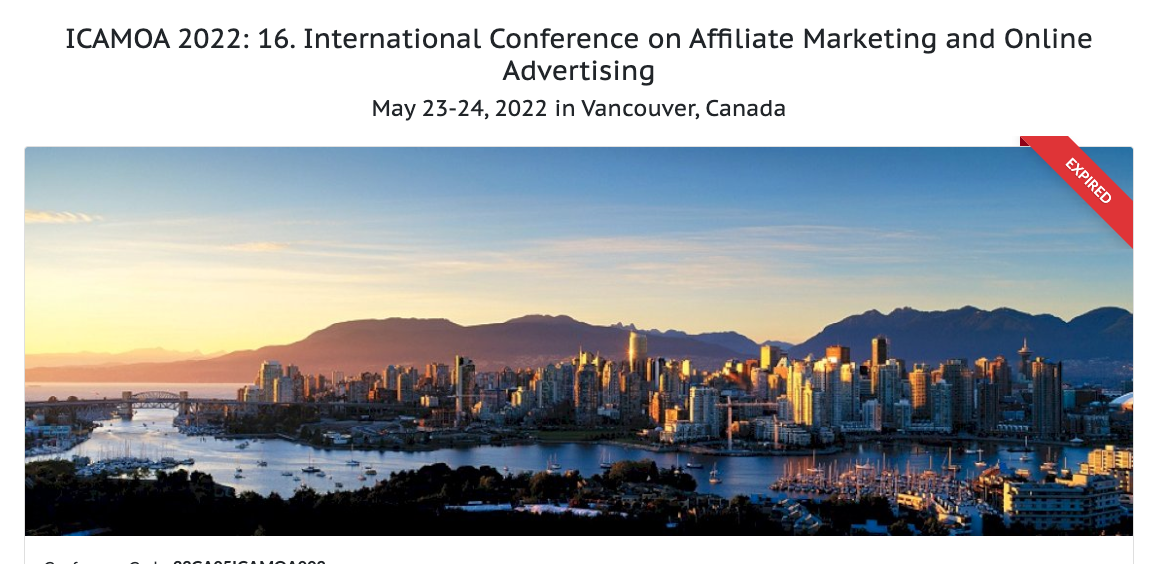 ICAMOA 2022 - International Conference on Affiliate Marketing and Online Advertising