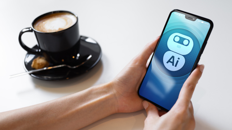 Chatbot IA sur téléphone mobile