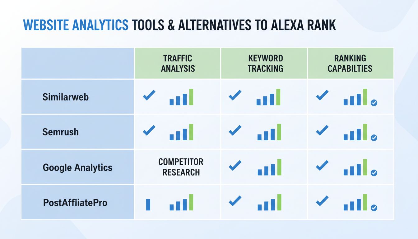 Meilleures alternatives à Alexa Rank en 2025 | Outils d’analyse du trafic web