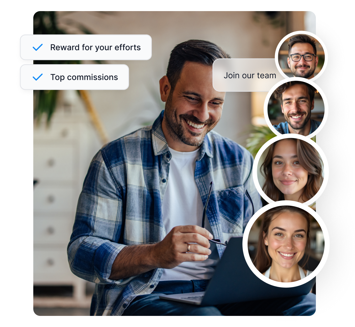 Une infographie illustrant les domaines dans lesquels Post Affiliate Pro peut vous aider, comme l'identification de l'audience, la création de structures de commission, etc.