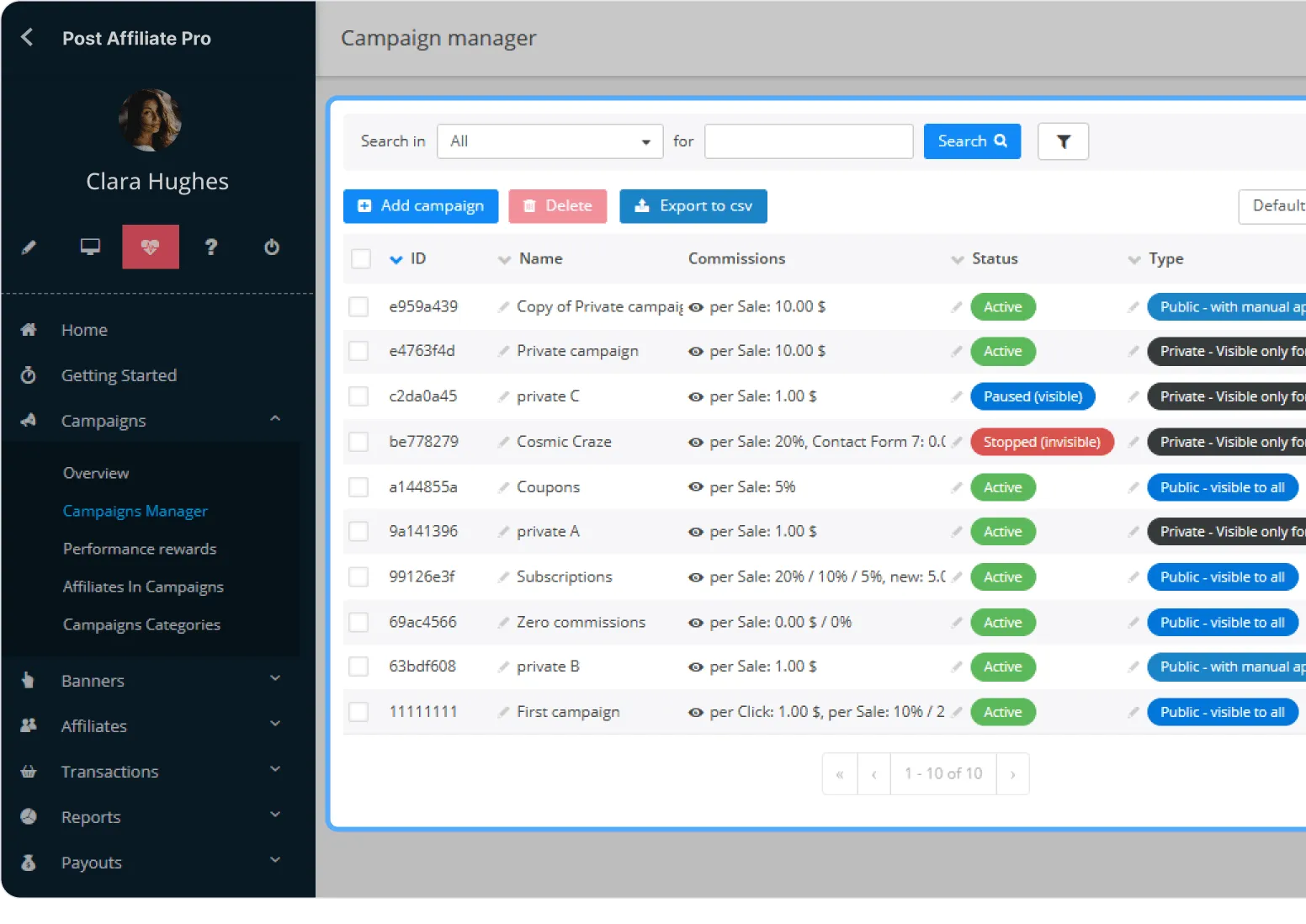 Gestion des campagnes