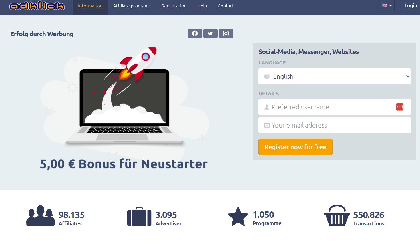 Programme d'affiliation AdKlick