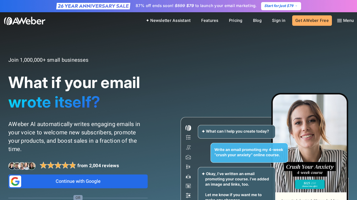 Programme d'affiliation AWeber