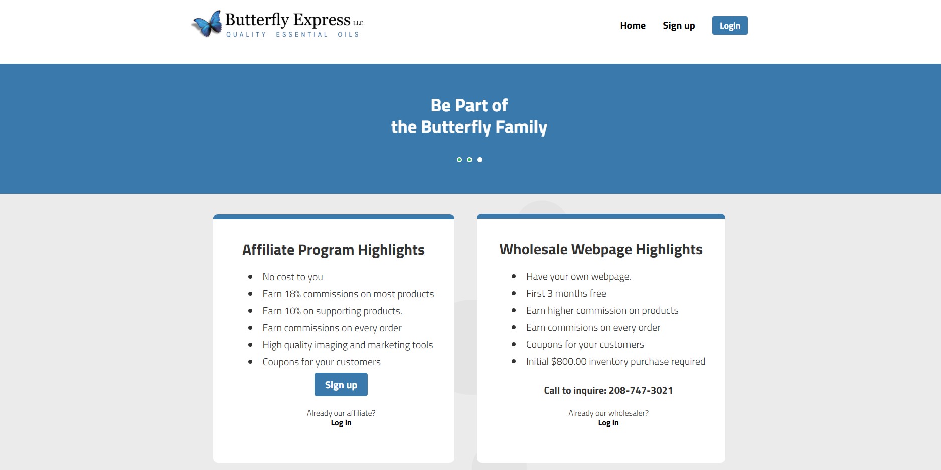 Programme d'affiliation Butterfly Express