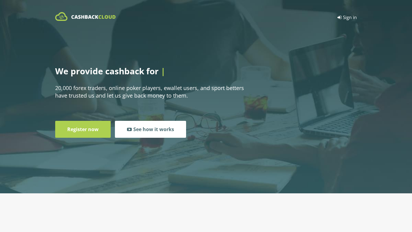 Programme d'affiliation Cashbackcloud