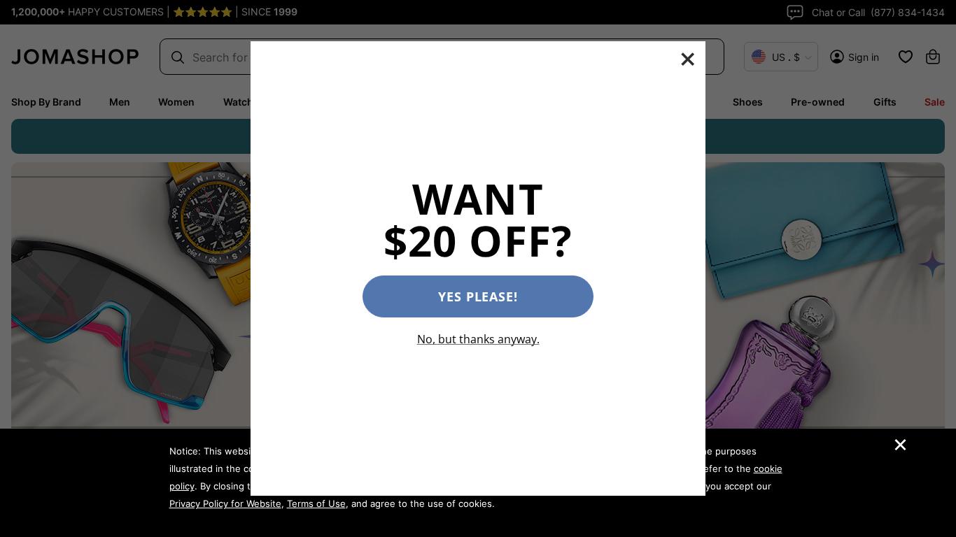 Programme d'affiliation Jomashop.com