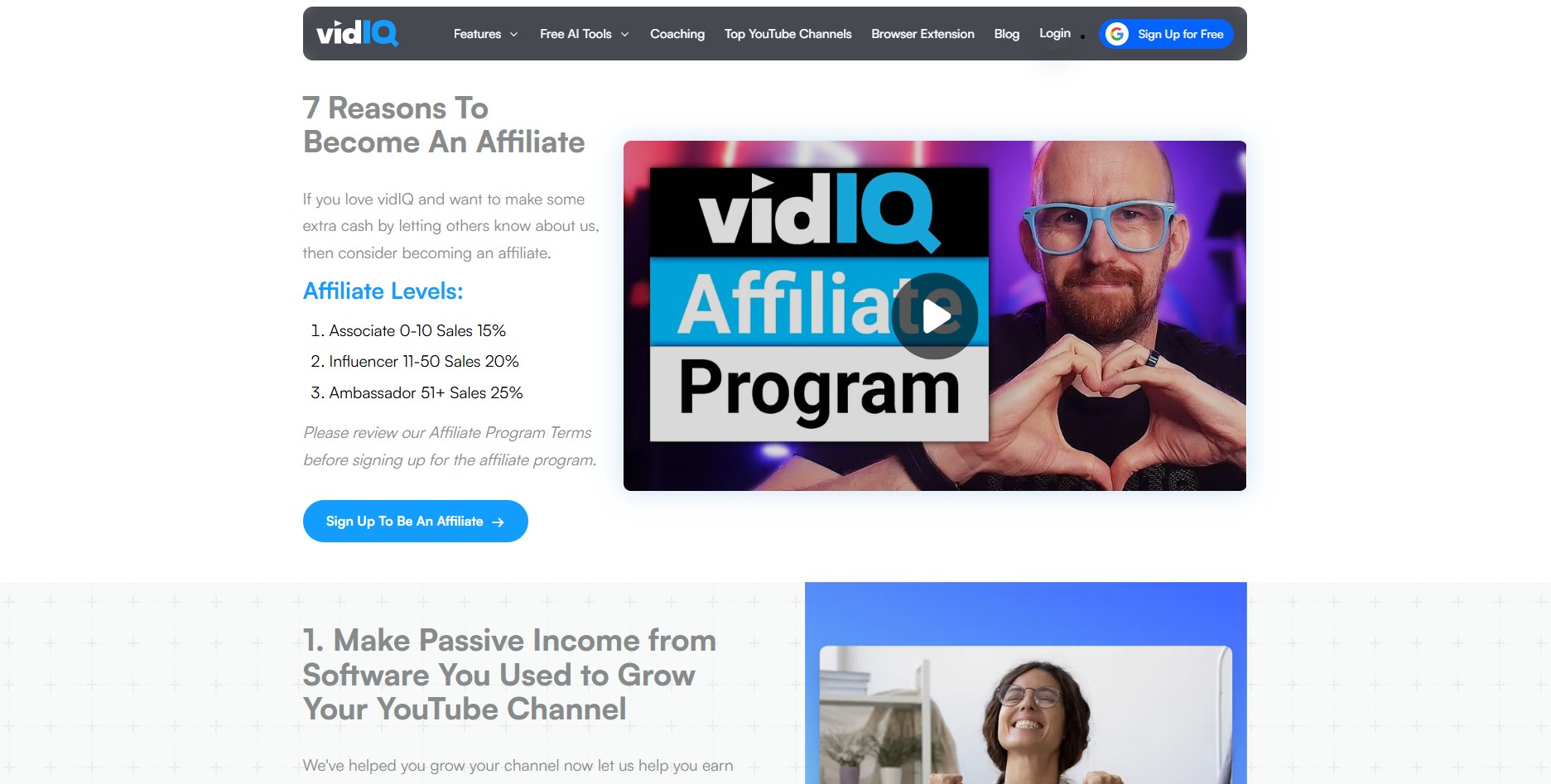 Programme d'affiliation vidIQ