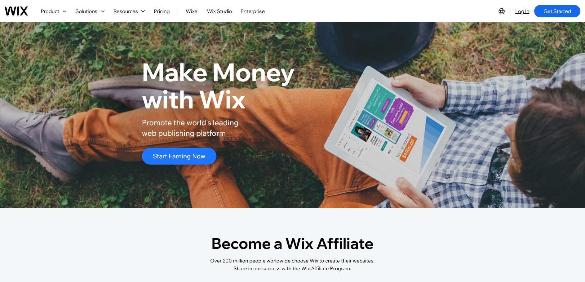 Programme d'affiliation Wix
