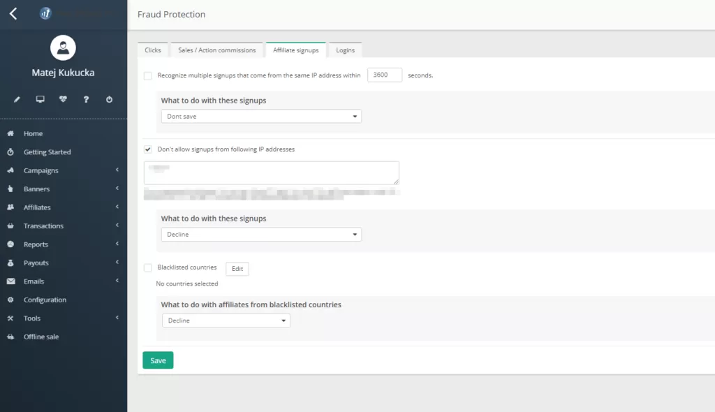 Illustration montrant les fonctionnalités de protection contre la fraude de Post Affiliate Pro.