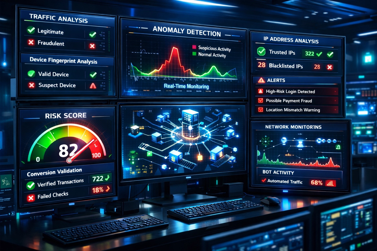 Tableau de bord de détection de fraude en temps réel avec métriques de surveillance