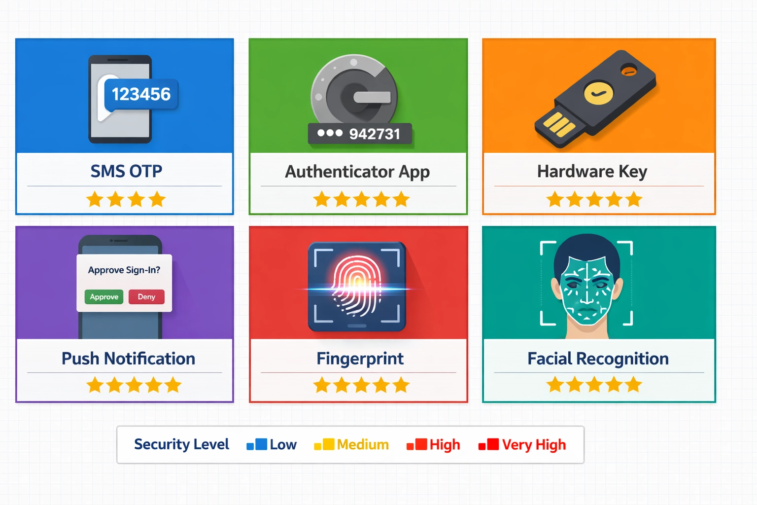 Comparaison des différentes méthodes d'authentification MFA