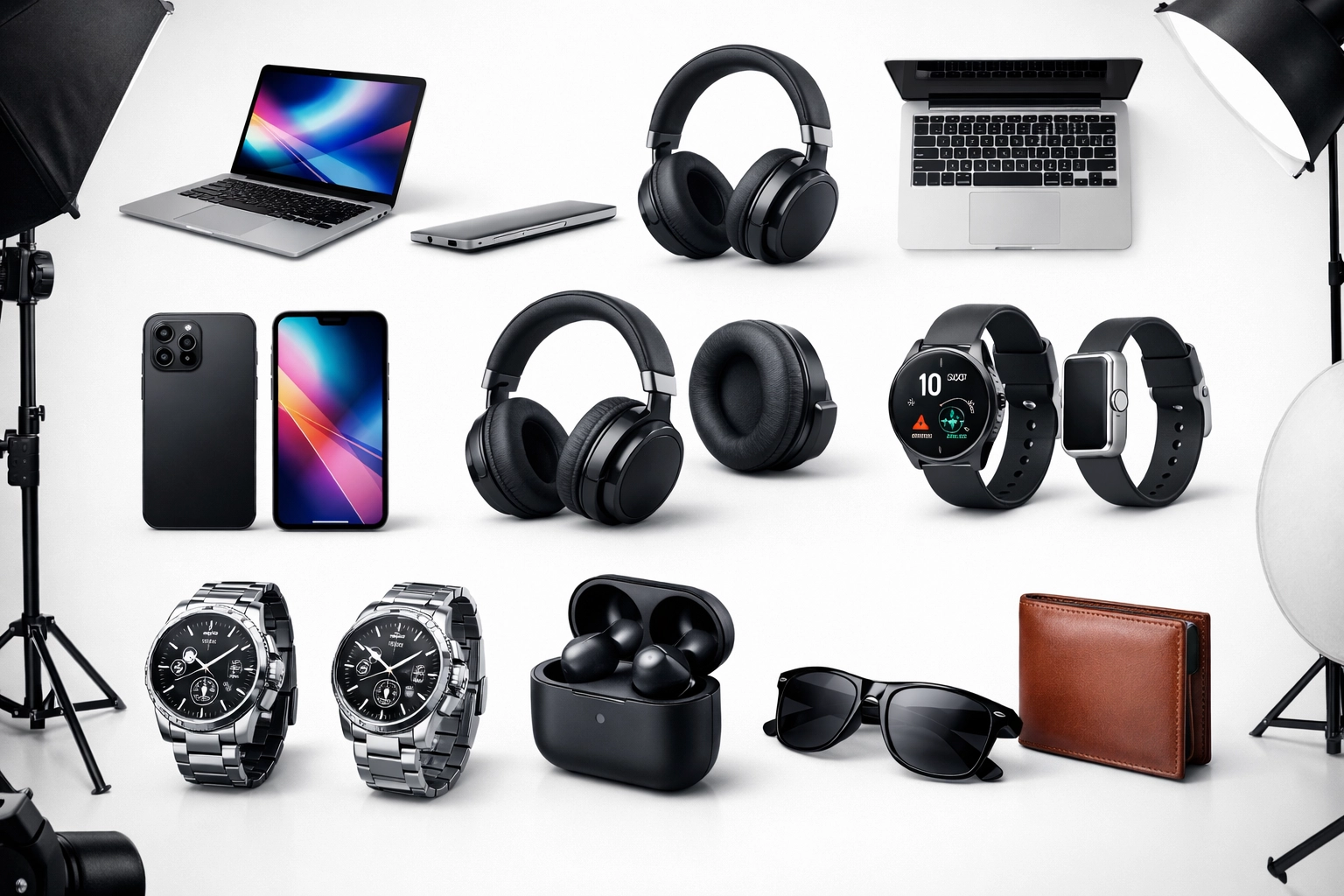 Présentation professionnelle de photographie produit avec plusieurs images de haute qualité