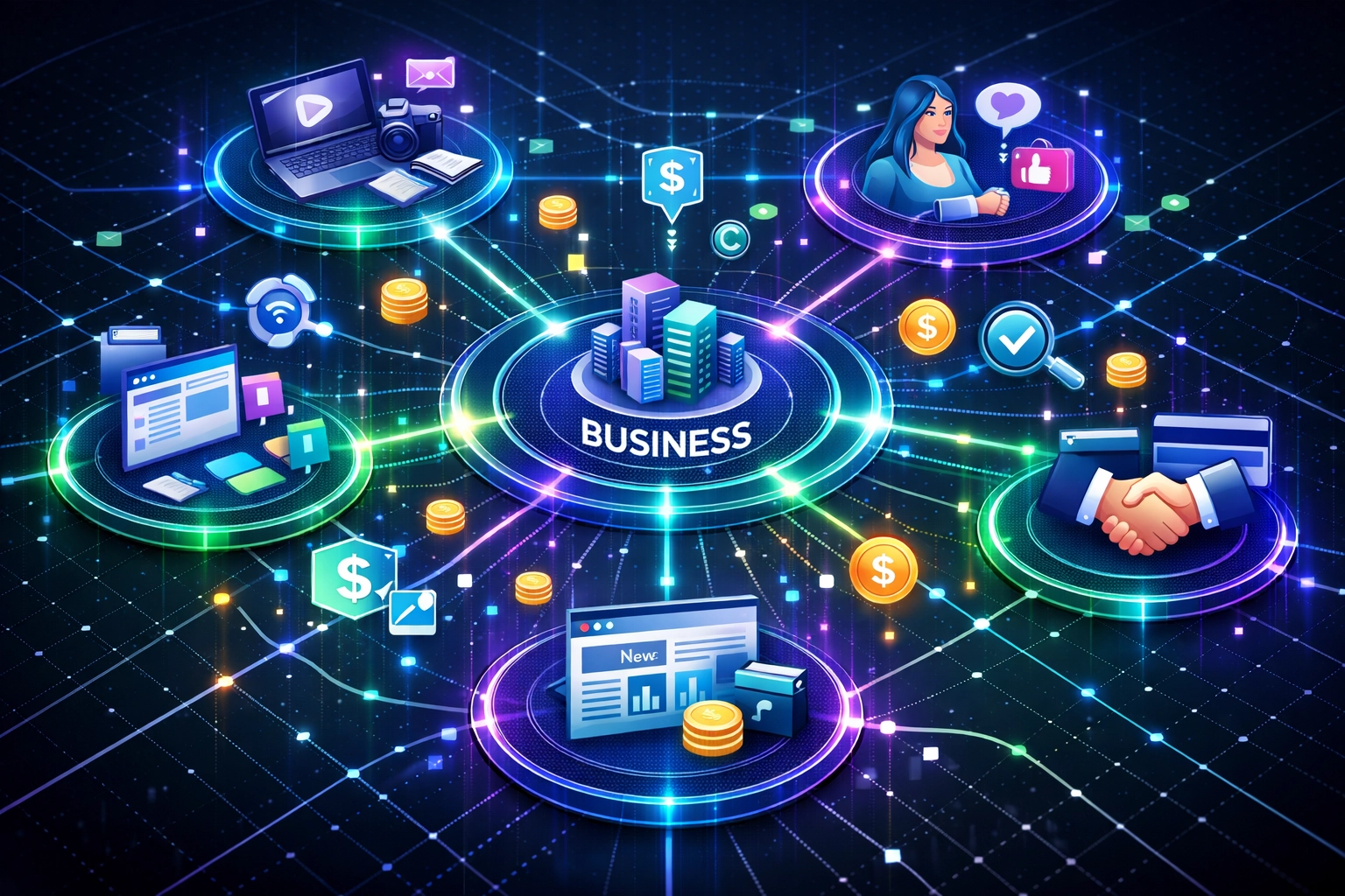 Écosystème du réseau d’affiliation montrant les partenaires connectés et le flux de données