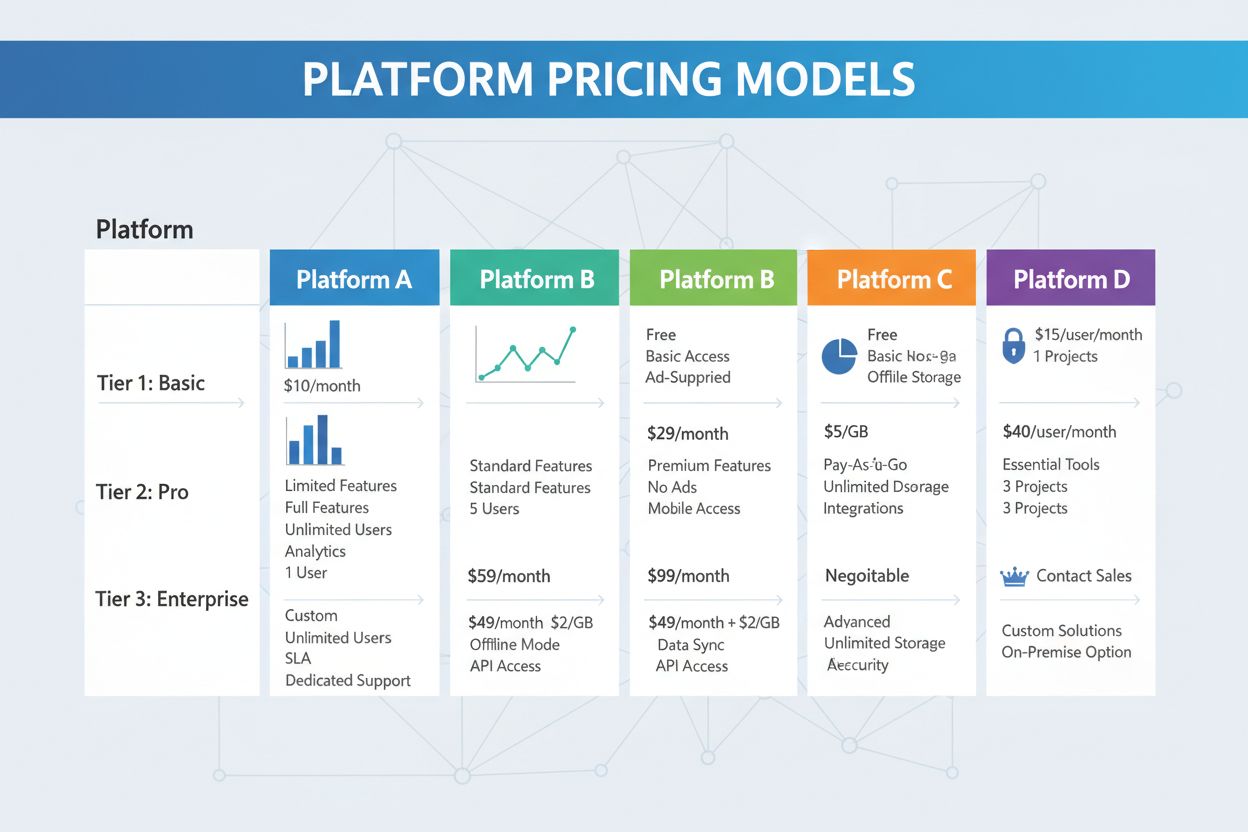 Comparatif des modèles tarifaires de plateformes