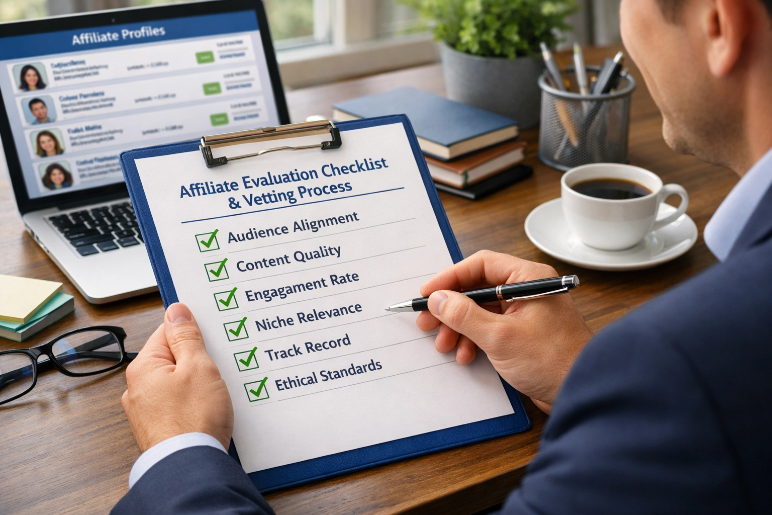 Affiliate evaluation checklist and vetting process with quality criteria