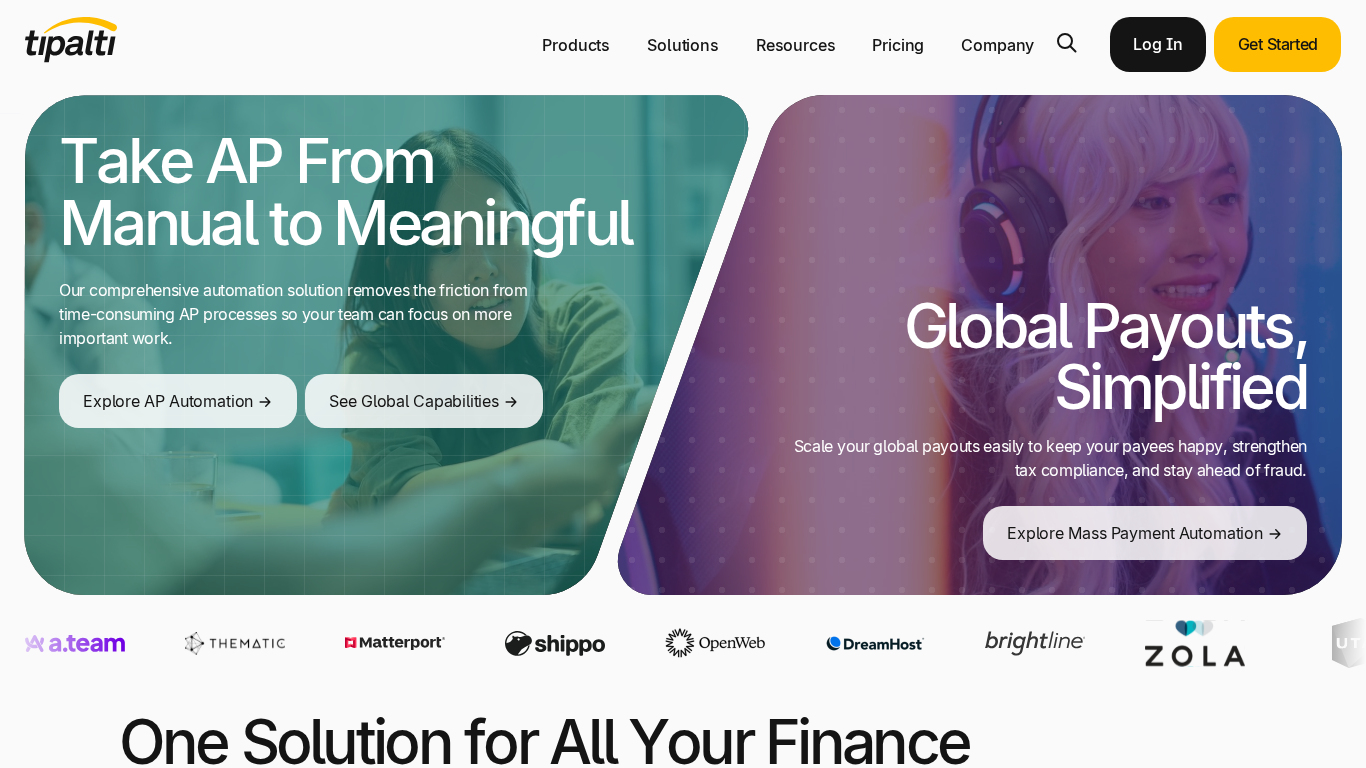 Plateforme de traitement des paiements Tipalti