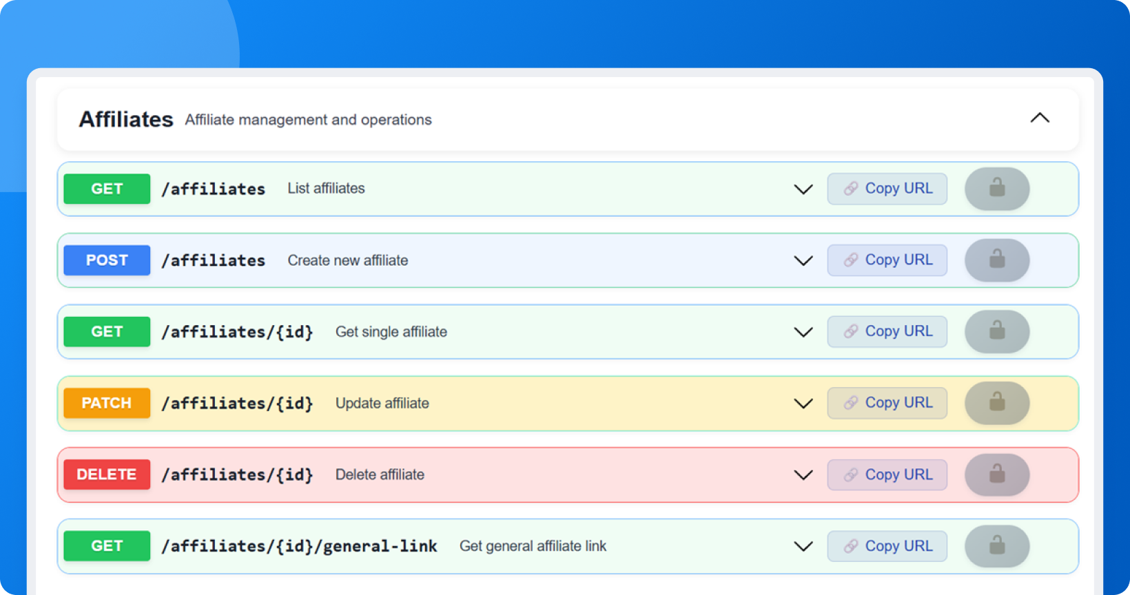 Interface d'authentification basée sur les jetons de l'API v3 de Post Affiliate Pro et gestion des clés API pour les affiliés