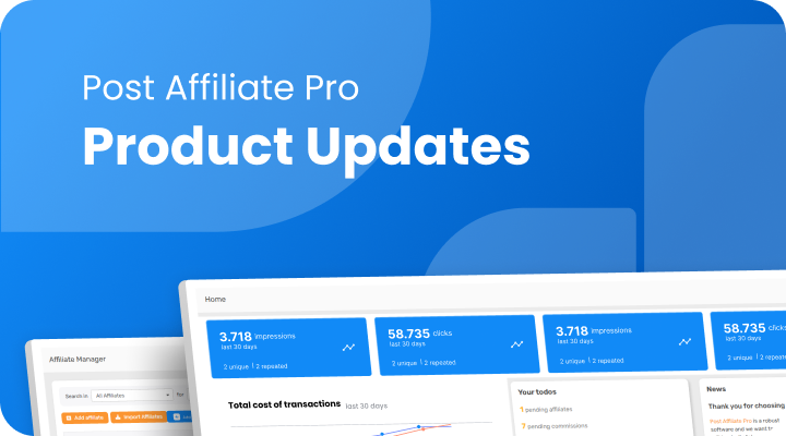 Résumé des mises à jour produit Post Affiliate Pro : nouvelles fonctionnalités pour bien démarrer 2026