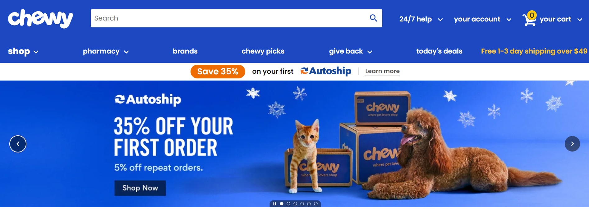 Chewy website screenshot