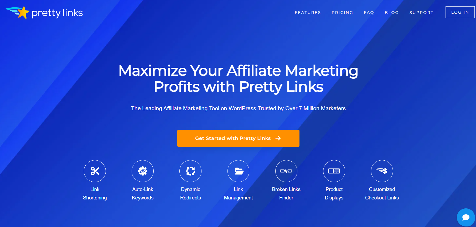 Page d’accueil Pretty Links