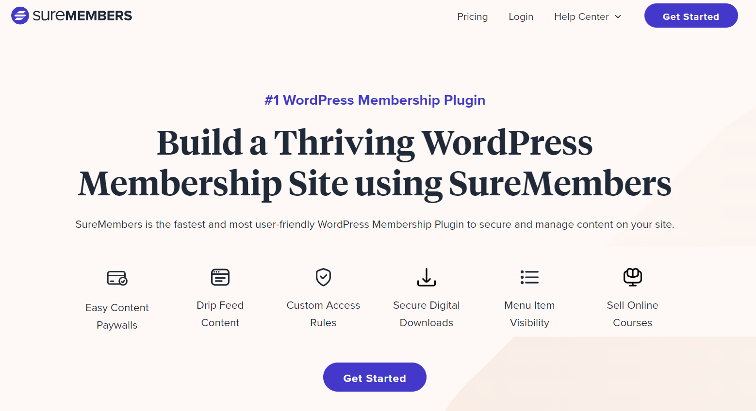 Page d’accueil SureMembers