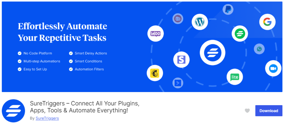 Page d’accueil SureTriggers
