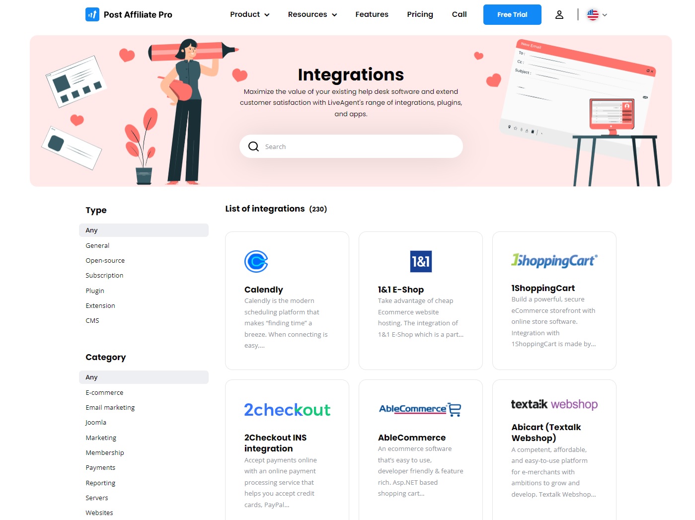 Intégrations Post Affiliate Pro