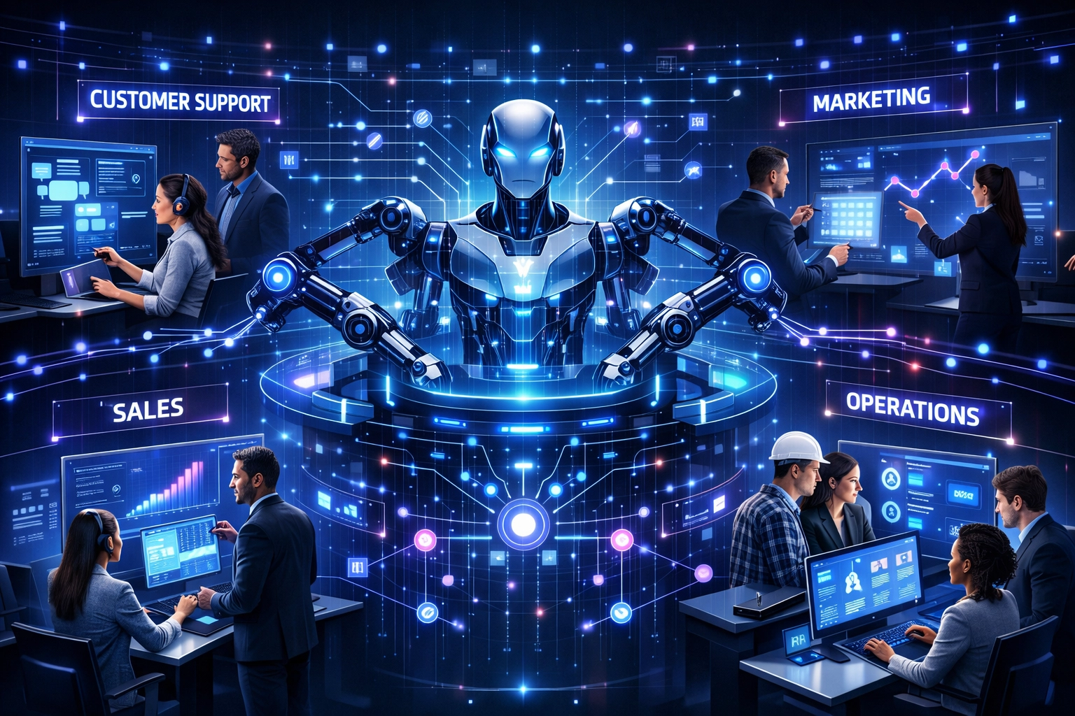 Des agents IA orchestrant des workflows métiers à travers plusieurs départements