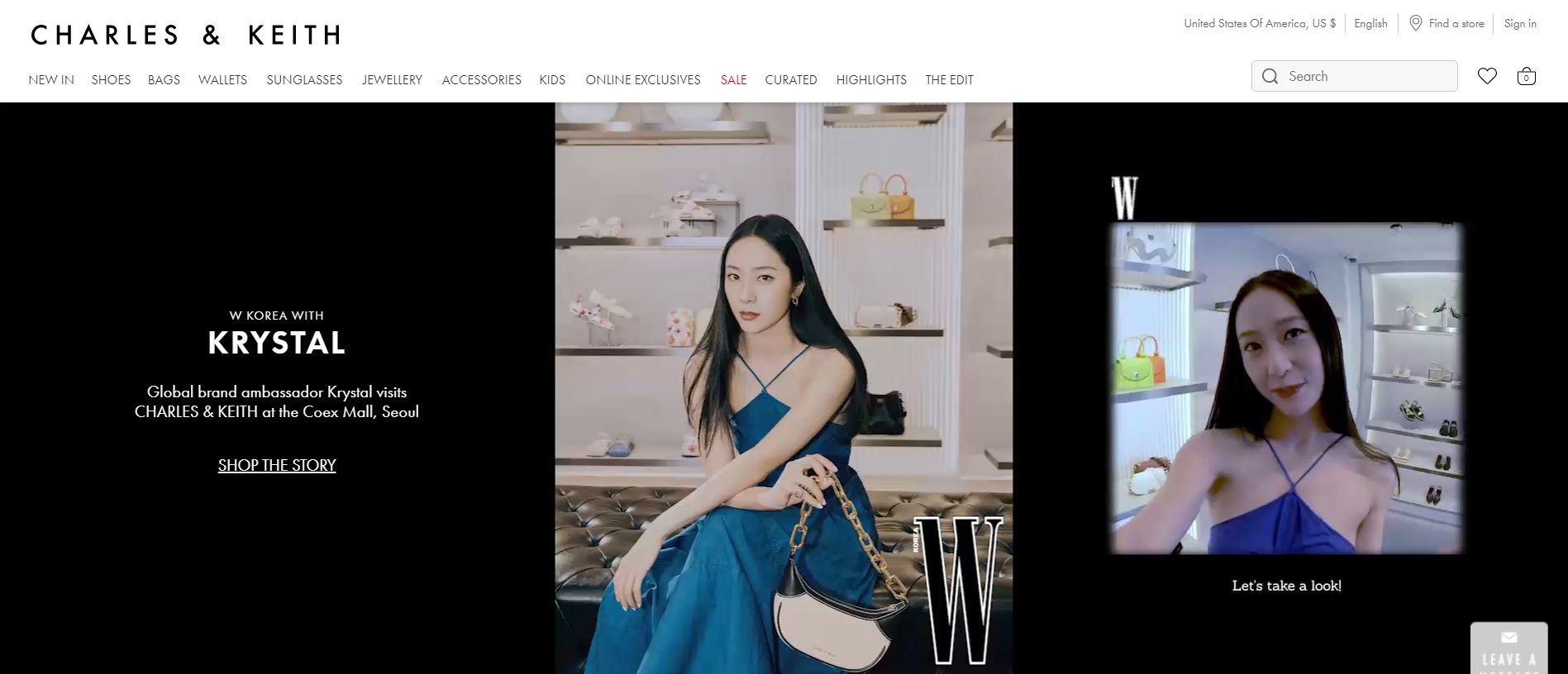 Charles & Keith sports an immaculate and pleasing design in their online store