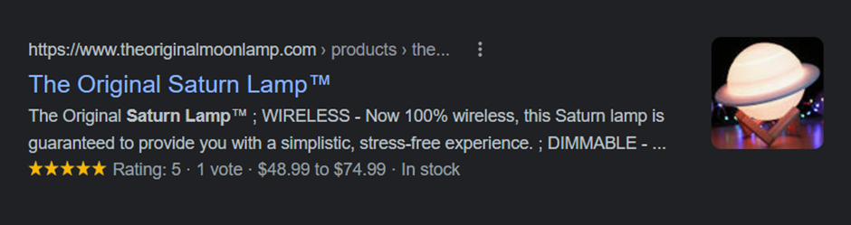 Résultat Google pour la lampe Saturn originale