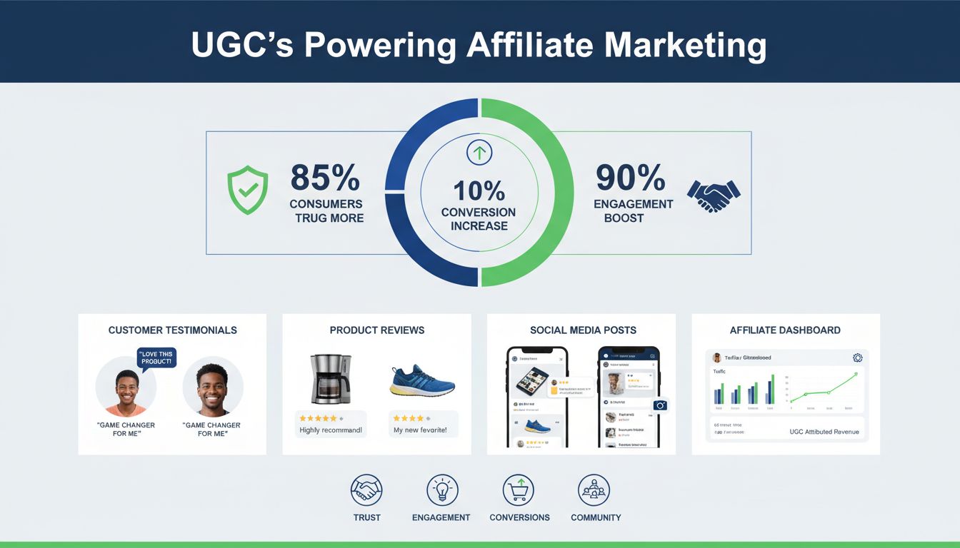 Impact de l’UGC sur le marketing d’affiliation : 85 % de confiance, 10 % de conversions supplémentaires, 90 % d’engagement en plus