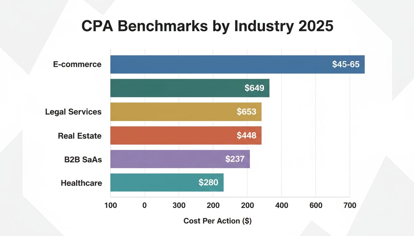 Références CPA par secteur 2025 affichant le coût par action selon les secteurs