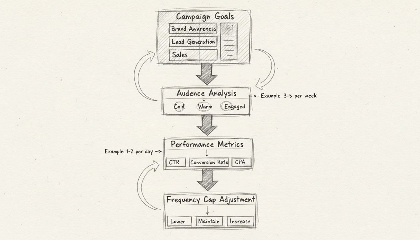 Schéma d’optimisation du plafonnement de fréquence : objectifs de campagne, analyse d’audience, indicateurs de performance et processus d’ajustement