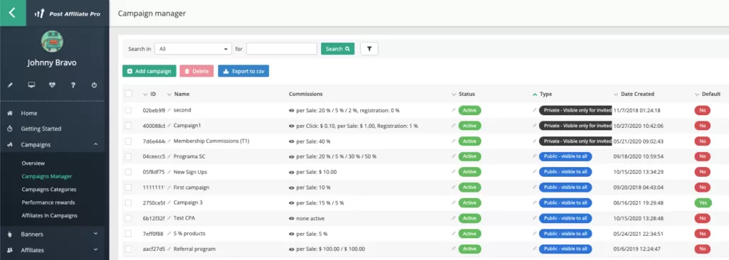 Gestionnaire de campagnes