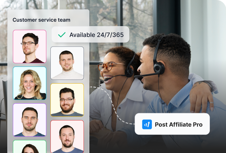 Équipe d'assistance client disponible 24/7 pour les utilisateurs de Post Affiliate Pro