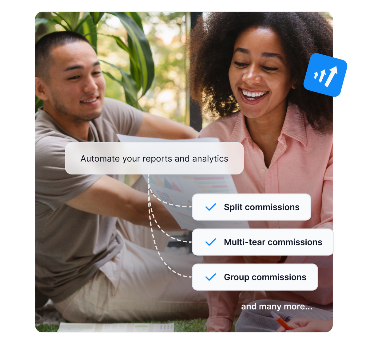 Une infographie présentant les domaines dans lesquels Post Affiliate Pro peut vous aider, comme l’identification de l’audience, la création de structures de commissions, etc.