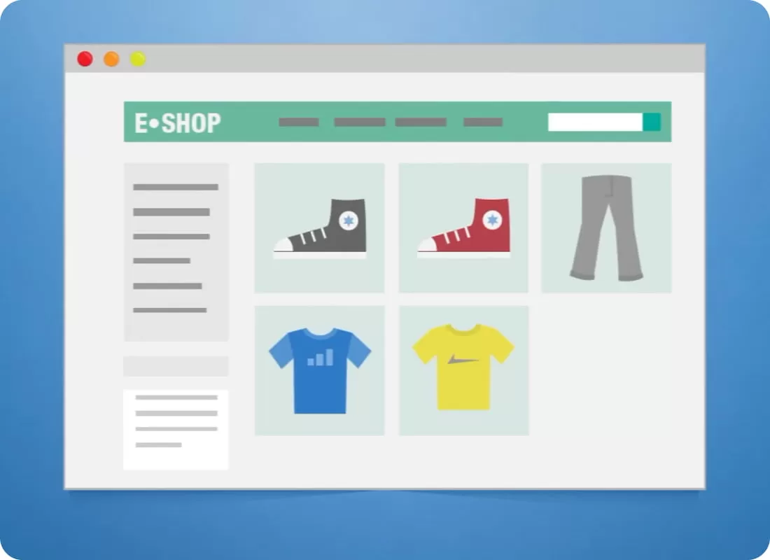 Une image illustrant la mise en page d'une e-boutique.