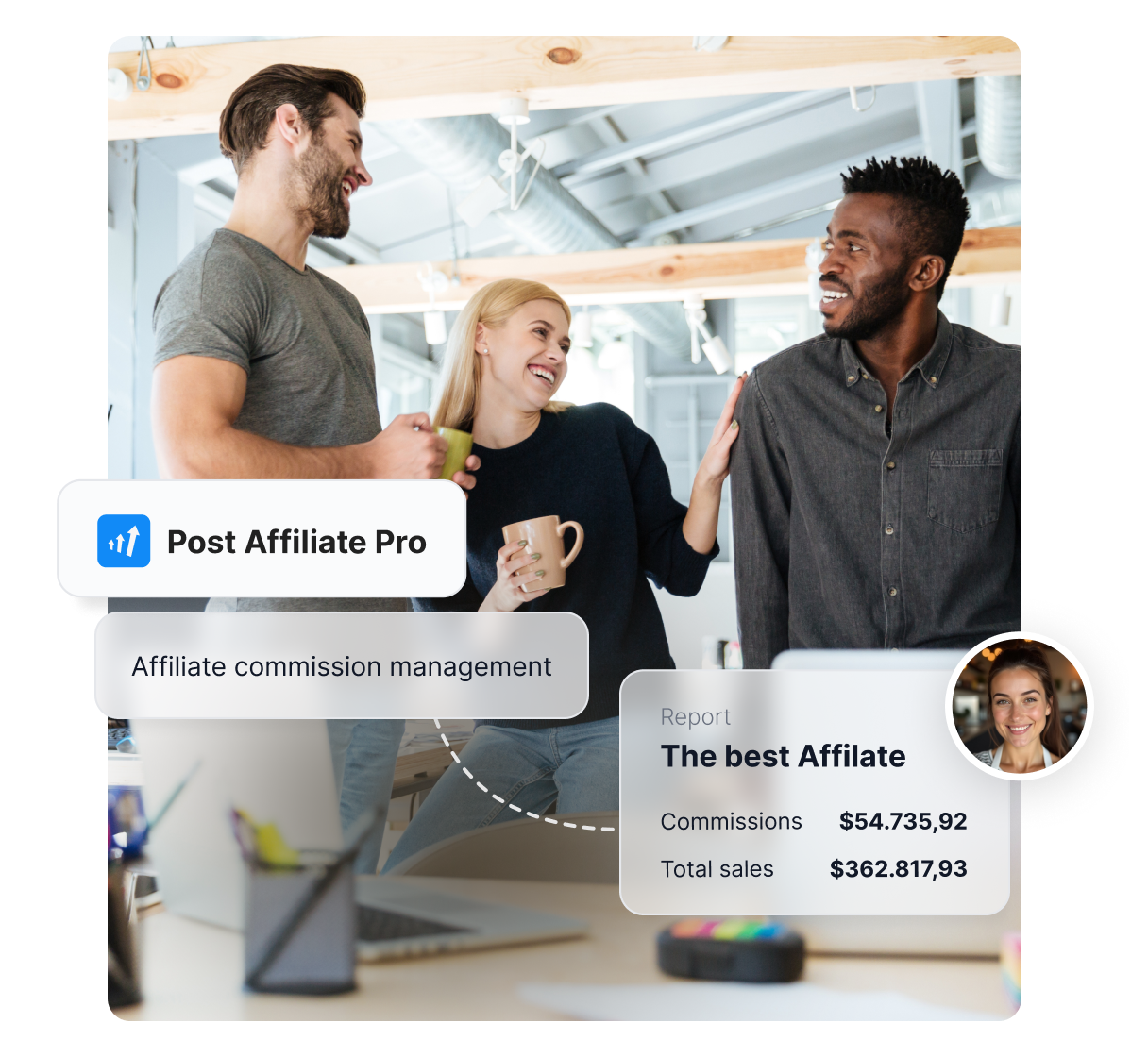 Aperçu des principales fonctionnalités de Post Affiliate Pro, comme le suivi, les rapports et les commissions.